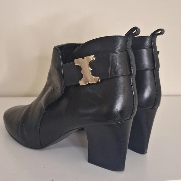 Tory Burch Gemini Link leather heeled ankle bootie  SZ 9 - Picture 1 of 11